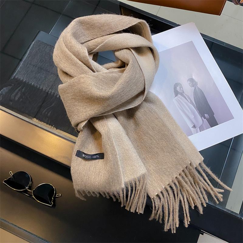 Women's Winter Long Scarf 100% Wool Christmas Scarf Style Warm Soft Chunky Wrap Shawls Scarves Men Thicken Poncho Stoles