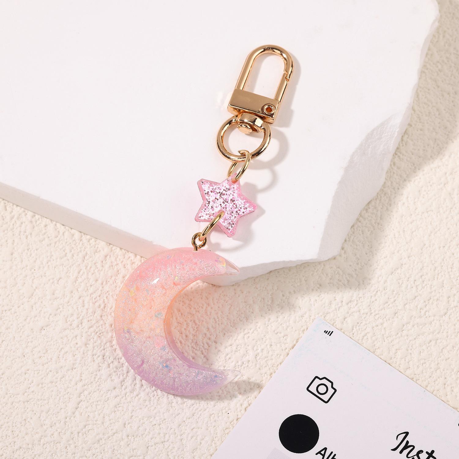 Смоляные Блестки Звезда Луна Постепенно Меняющие Цвет Кулон Брелок Подвеска для Сумки