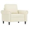 Vidaxl Sessel mit Hocker, Cremefarben, 60 cm, Samtbezogen