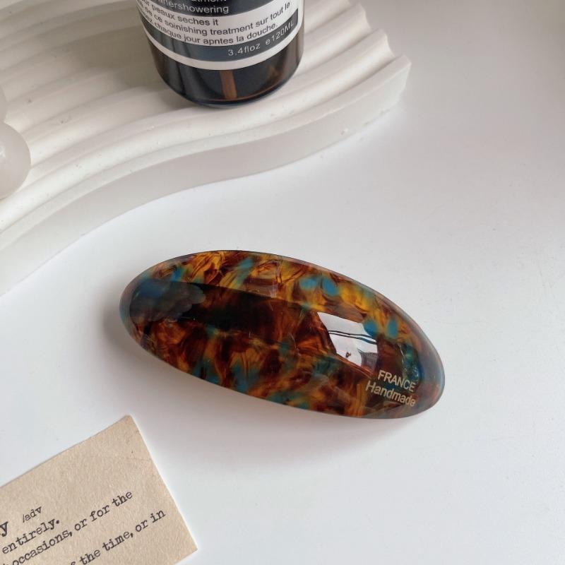 Essigsäure-Haarspange, Federspange für Mädchen, große Haarnadel, Kopfbedeckung, glänzende elliptische Bogen-Haarnadel, Haar-Accessoires