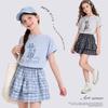 Duomiaowu Girls' Korean Style Summer T-shirt & Skirt Two-Piece Set