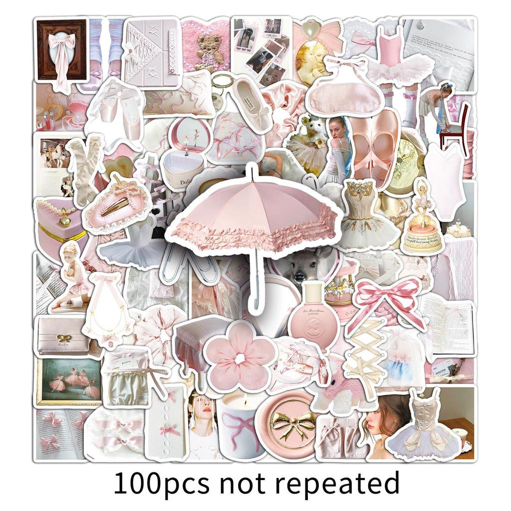 Ballet Style Cartoon Stickers: Creative Waterproof Decorations for Phones & Journals