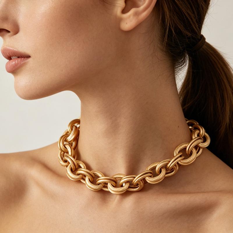 European and American style ins style choker necklace female trend personalized design geometric retro chain neck chain female