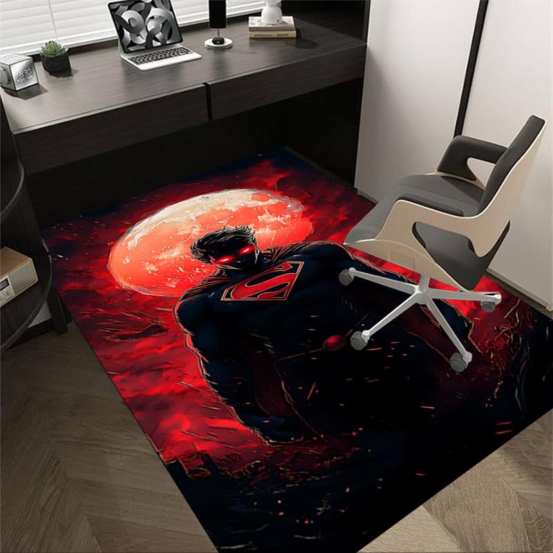1pc Superman Red Moon Carpet, for Home & Office Decor, Desk Chair Carpet, Festive GiftL1372 60cm by 90cm