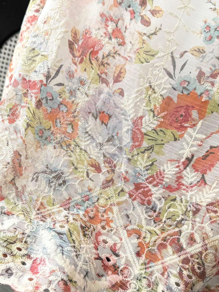 Monet Garden Floral Print Midi Skirt: French A-line Beach Style, Spring/Summer 2026 Collection