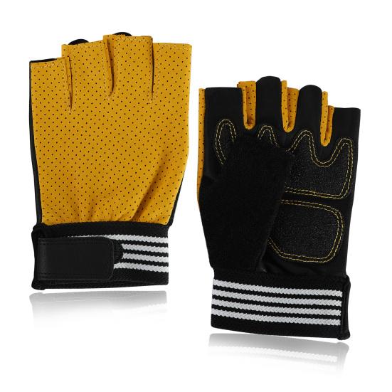 Half Finger Biking Gloves Shock-Absorbing Anti-Slip Breathable Flexible Gloves for Cycling Hiking L