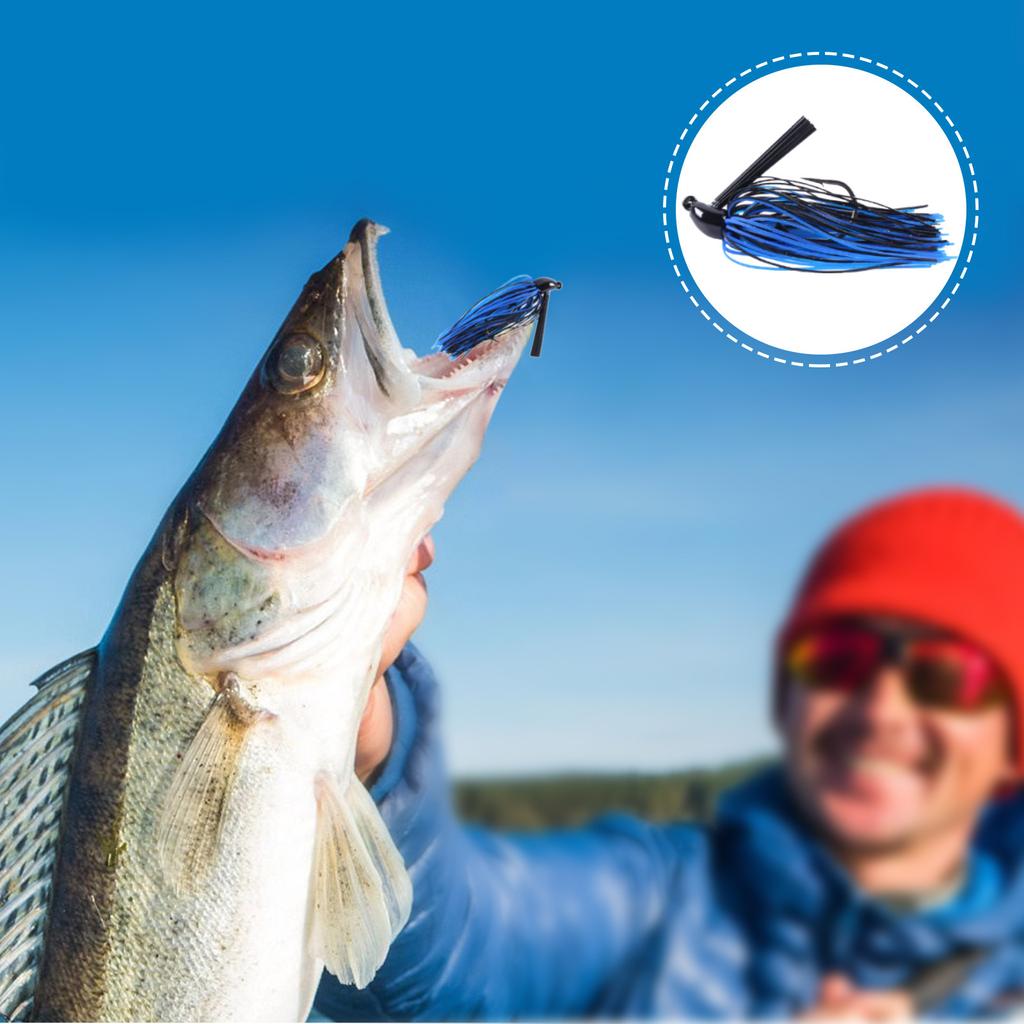 Fishing Jig Head with Weed Guard Bass Fishing Lure Soft Silicone Skirted Hook for Freshwater and Saltwater Angling Tackle