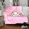 1pc cow strawberry blanket Lightweight Flannel Throw for Sofa Bed Travel Camping Livingroom Office Couch Chair