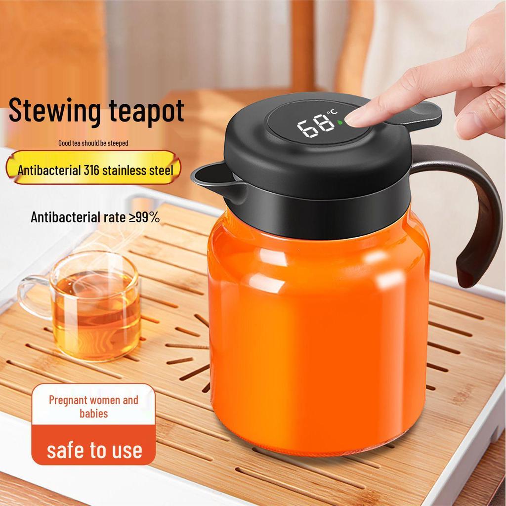 Insulated Stainless Steel Thermos Cup: Large Capacity Water Bottle with Tea and Water Separation for Home Use