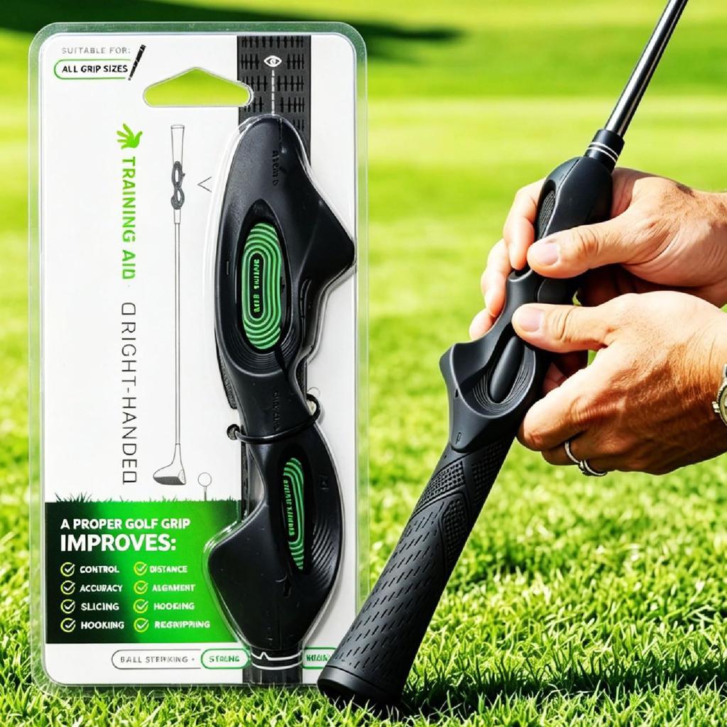 Golf Grip Trainer, Grip Correction Training Aid, Golf Swing Training Equipment, Grip Practice, Right-Handed, with Positioning Guide, Face Alignment