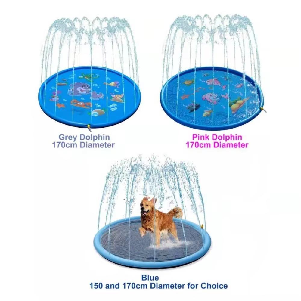 Hundespielzeug Verdickte PVC Hundewassersprühspielzeugmatte Anti-Rutsch Faltbare Outdoor-Sprühmatte für mittelgroße bis große Hunde Haustier-Duschspielzeug