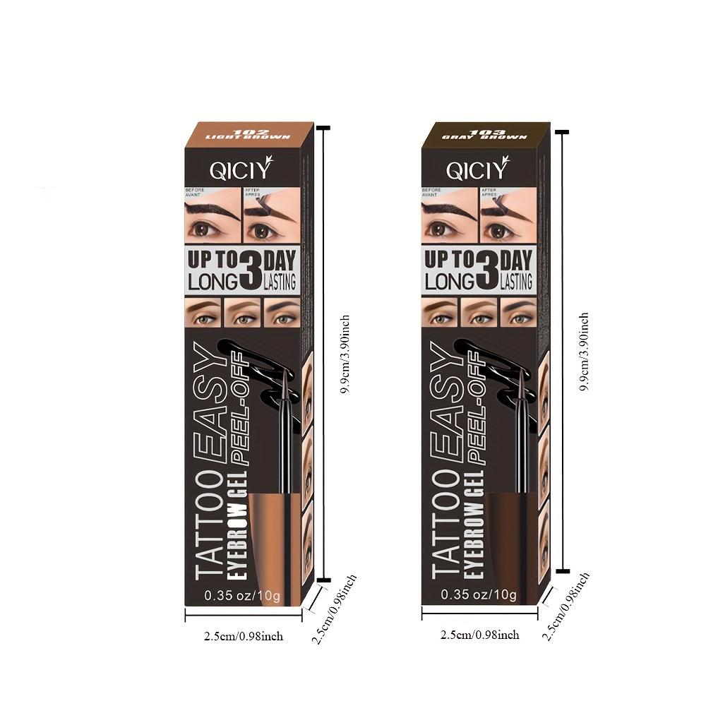 Peel-Off Eyebrow Gel Tint Semi-Permanent Waterproof Brow ColorTransfer-Proof Eyebrow Gel Fuller & Defined Eyebrows with Easy Application Tools