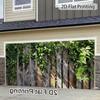 2D Cottage Green Creeper Vintage Wood Wall Garden Background