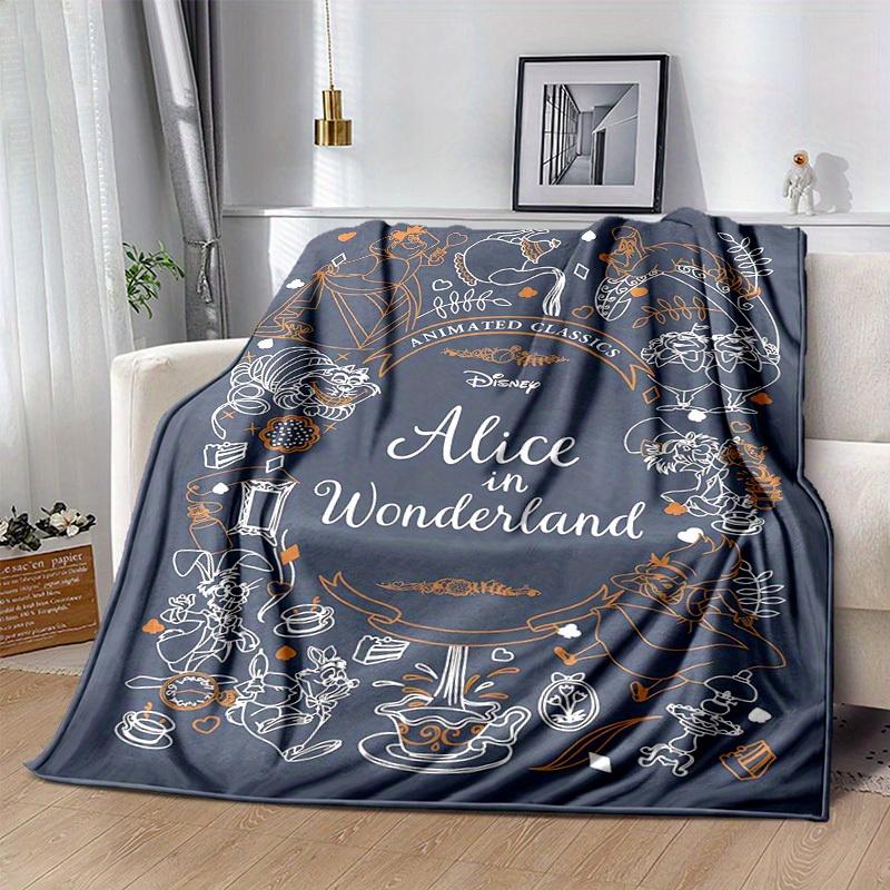 1pc, Enchanting Alice in Wonderland Home Decor Blanket, Flannel Throw, Living Room, Bedroom, or Outdoor Adventures