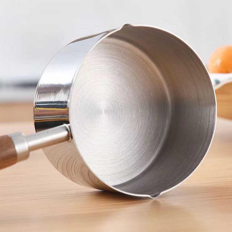 125ml/250ml Induction Sauce Pan Stainless Steel Hot Oil Pot Milk Pan Small Saucepan with Ergonomic Handle
