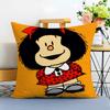 Cartoon Mafaldas Cushion Cover Washable Linen comfort Soft  for Sofa Bed Cozy Home Room Decor