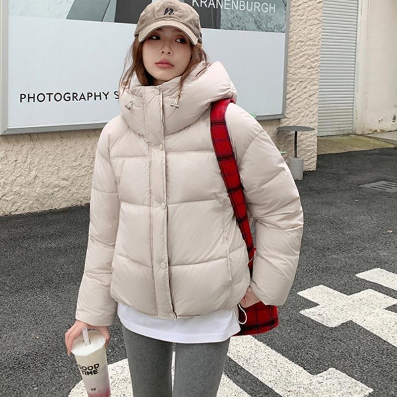 Winter new down cotton clothes women's short loose hooded small bread clothes thickened cotton coat women