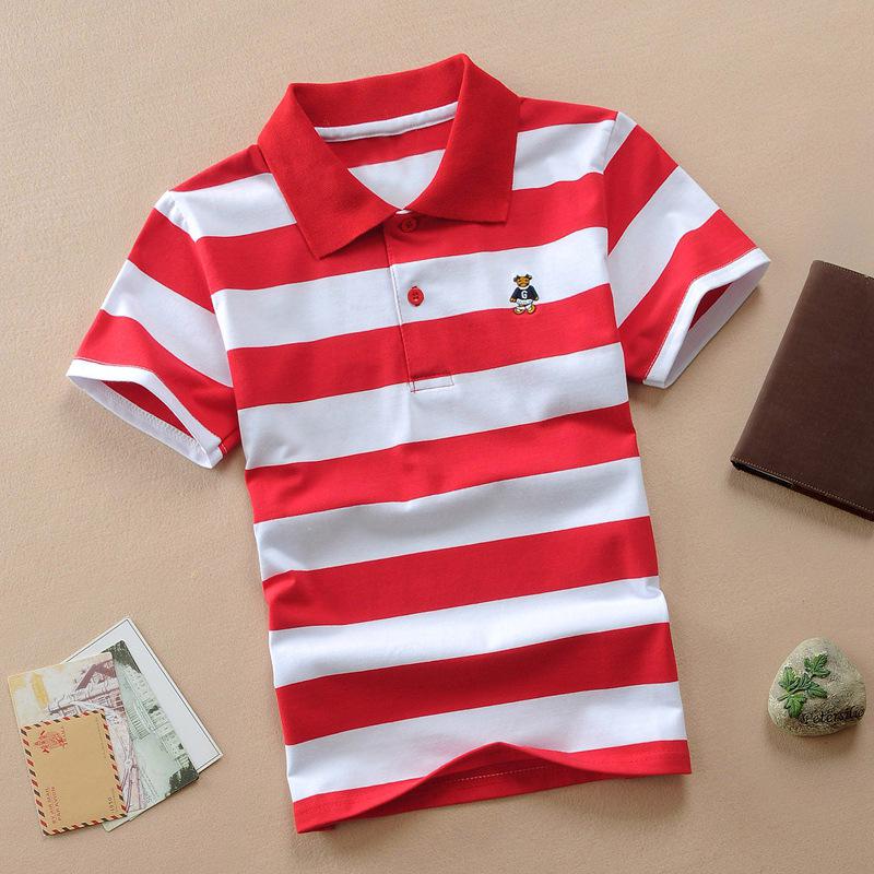 Children's Summer Polo Shirt - Pure Cotton, Short Sleeve, Ages 1-13, Customizable Lapel T-Shirt