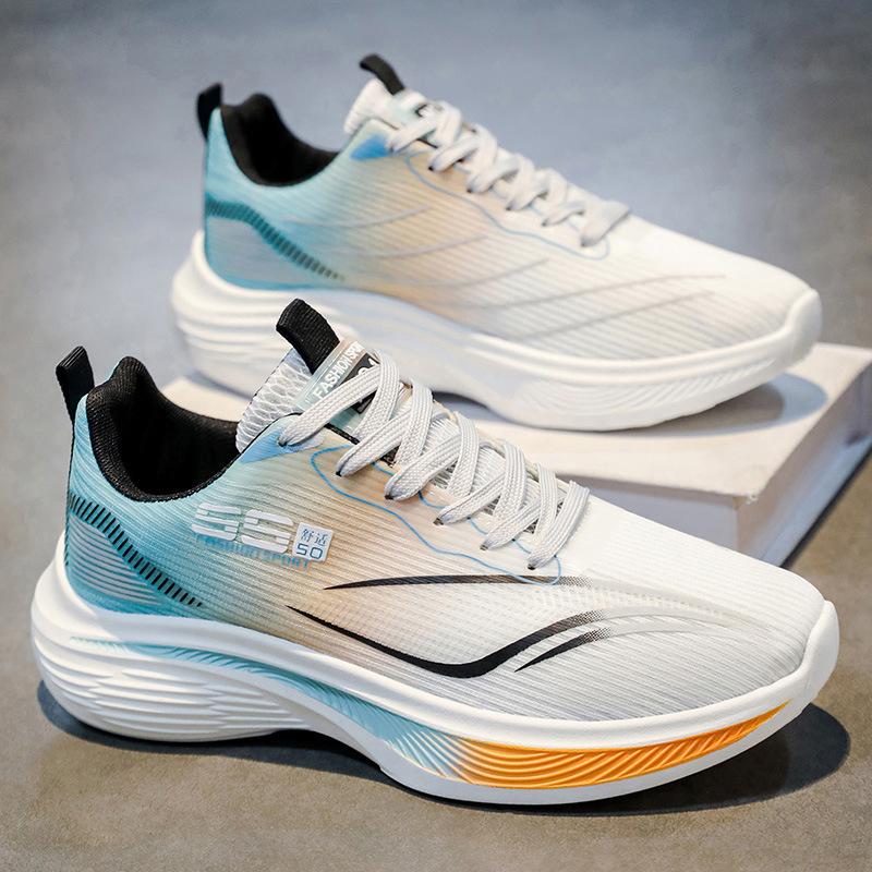 Summer men's new ice silk mesh breathable running sneakers ultra-light thick-soled trendy casual sports men's shoes