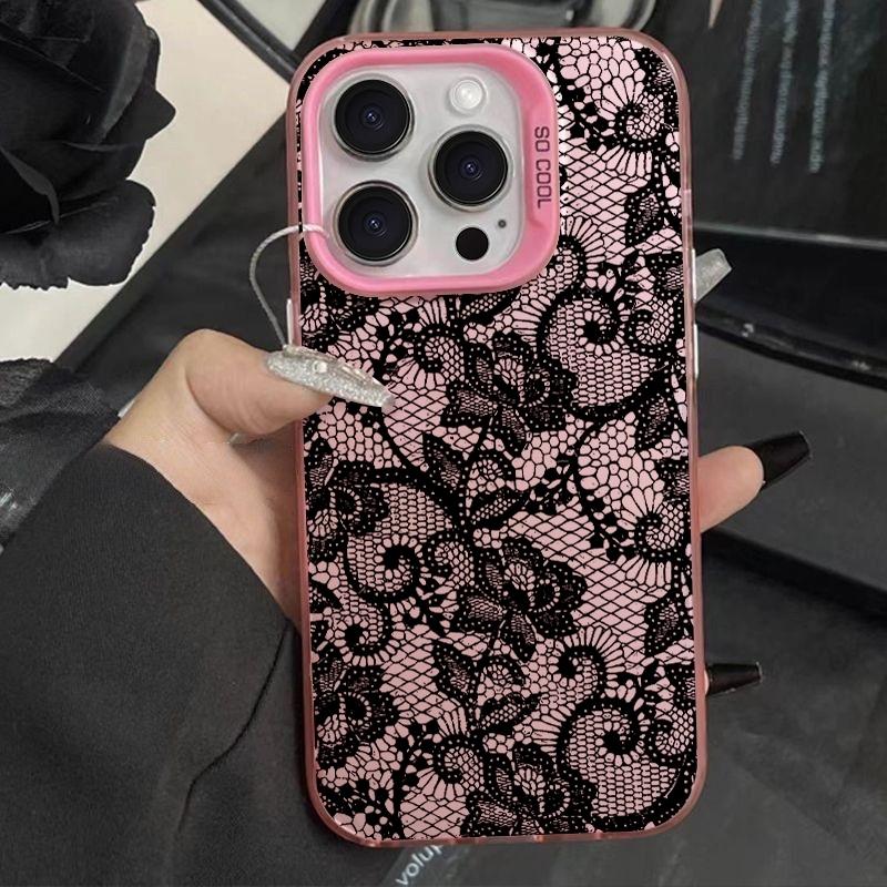 Exquisite Spitzenblume Trendiges Muster Handyhülle Für Samsung Galaxy A56 5G A36 A26 A25 A24 A16 S26 S25 Ultra S24 FE S23 S22 Abdeckung