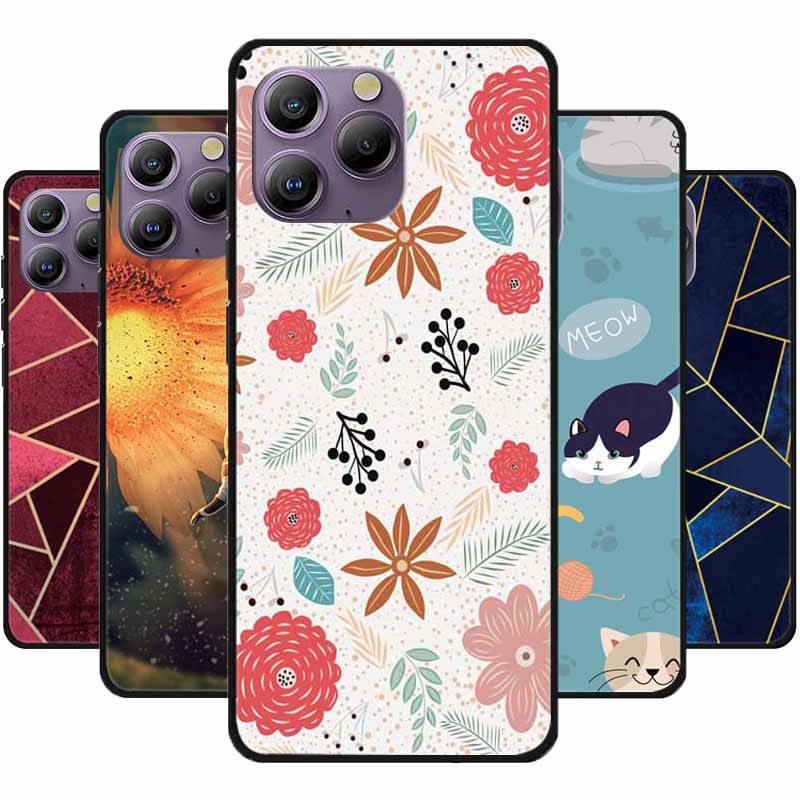 Copertura Morbida Spazio per Custodia Blackview A96 Fiore TPU Gatto Custodie in Silicone per BlackviewA96 Cover Shell Amorevole Antiurto