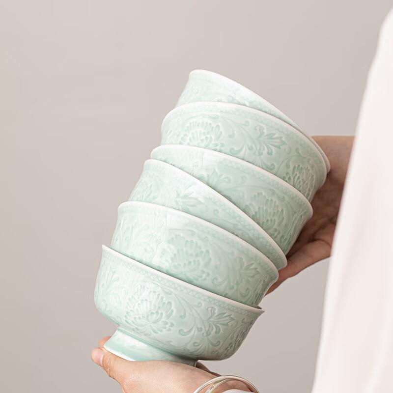Chinesisches Celadon Reisschüssel-Set (6 Pack)