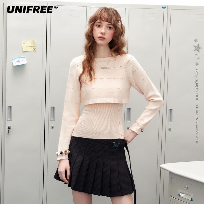 UNIFREE Korean Style Knitted Camisole and Cover-up 2-Piece Set One Size