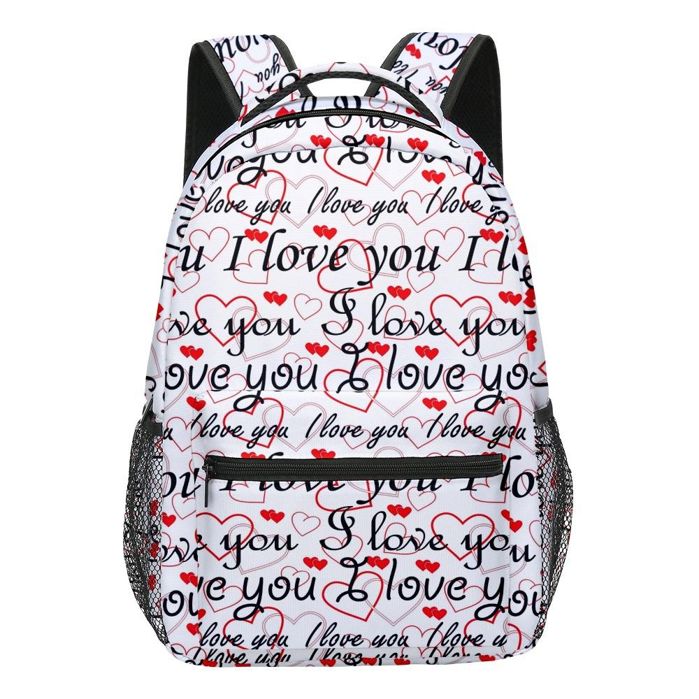 Cartoon Kpop Novelty Youthful School Bags Unisex Love Heart Travel Bags 3D Print Oxford Waterproof Notebook Shoulder Backpacks