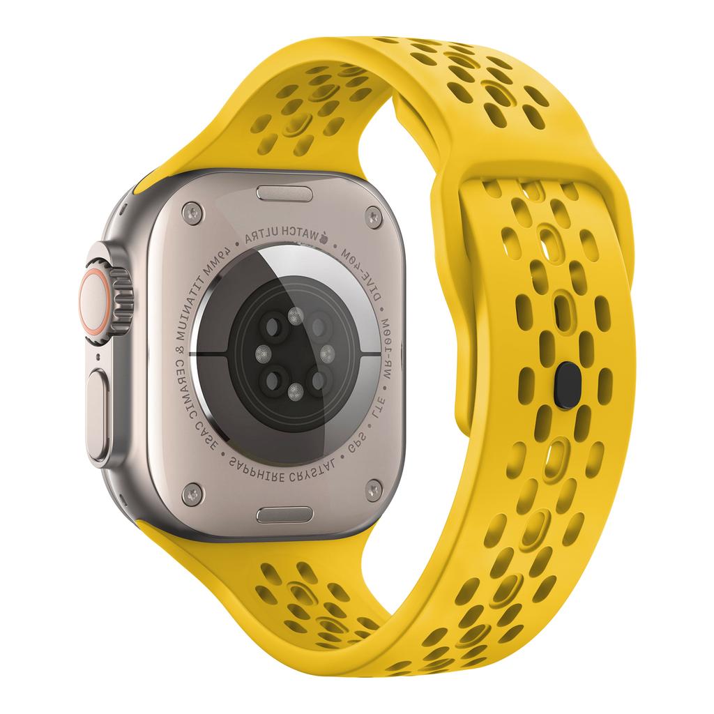 Oddychający silikonowy pasek do Apple Watch Ultra3 49mm 46mm 45mm 44mm 42mm 41mm 40mm bransoletka sportowa iWatch Series 11 10 9 8 7 6 SE3 pasek