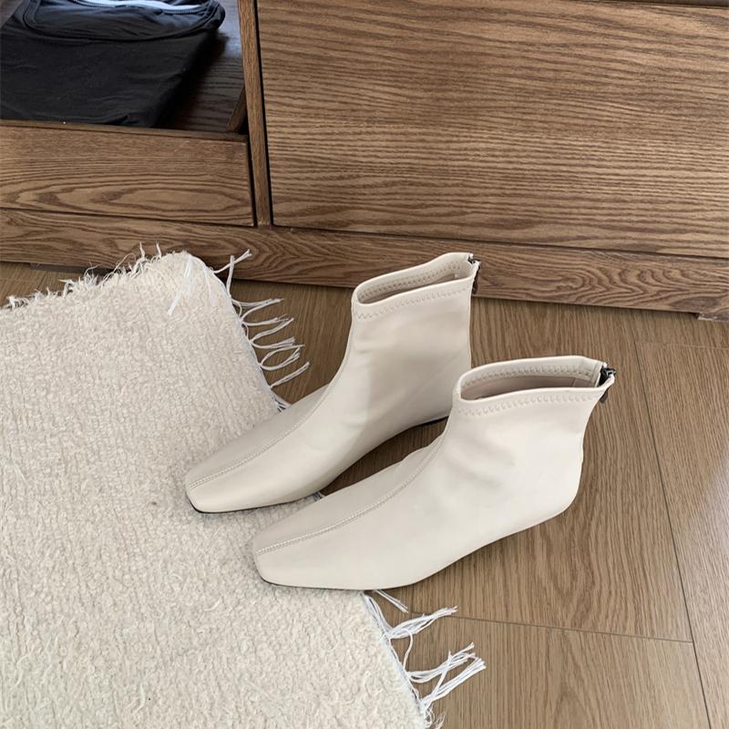 Autumn Design Soft Leather Women Slim Ankle Boots Elegant Low Heels Shoes Modern Short Botas Para Mujer