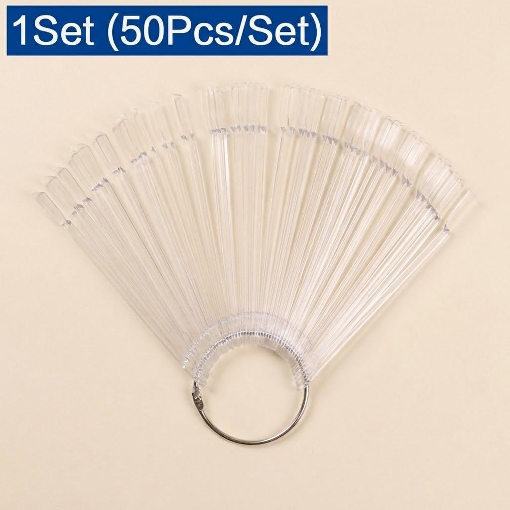 

50Pcs False Nail Tips Practice Display Tools Color Card Manicure Art Buckle Ring Set Nail Art Accessories чистый