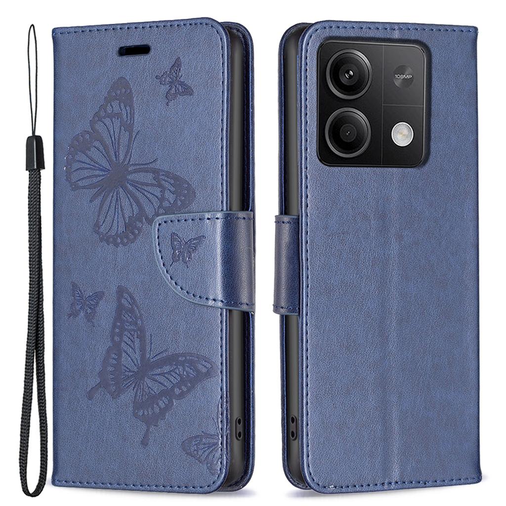 For Xiaomi Redmi Note 13 5G Leather Case Wallet Phone Cover Butterfly Pattern