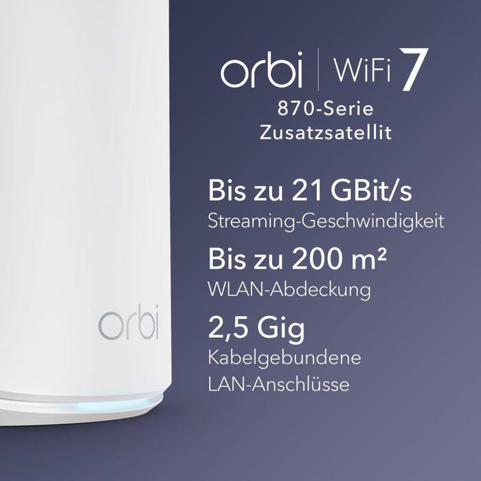 Routeur Wi-Fi - NETGEAR - Orbi 870 RBE870 - Wi-Fi 7 - 10GbE - Maillage jusqu'à 3000 pieds carrés