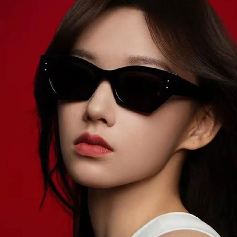  New Cat Eye Women Sunglasses Rice Nail Fashion Jelly White Color Shades UV400 Men Trending Gradient Sun Glasses
