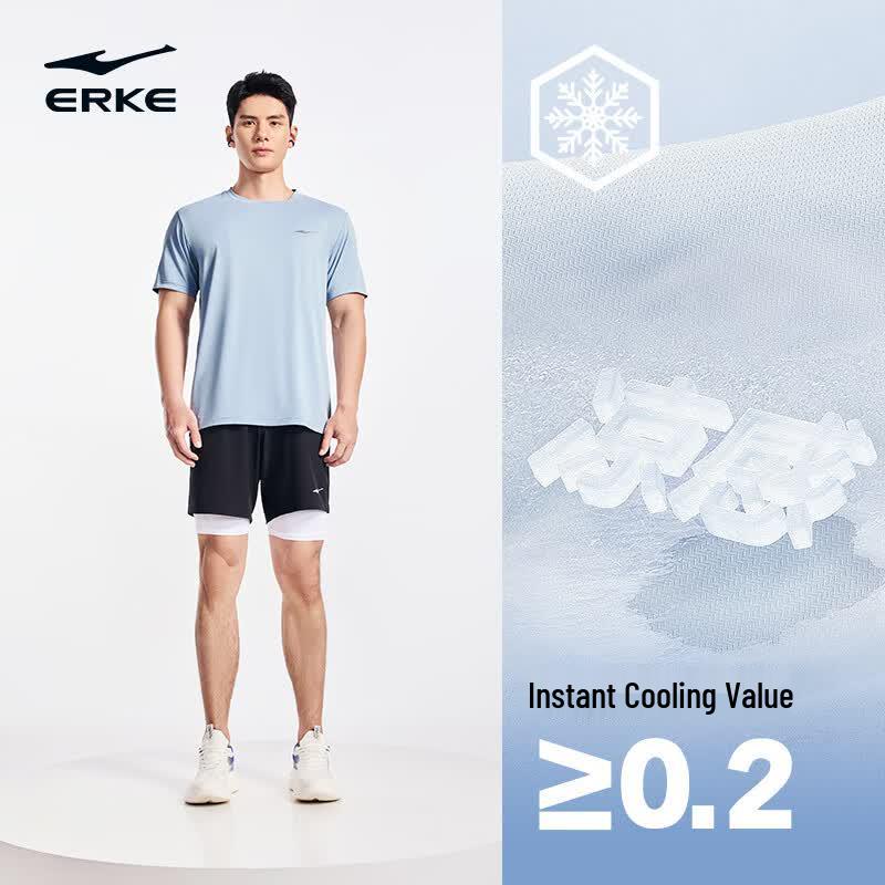 Erke Men s Ice-Feel Quick-Dry Running T-Shirt 3XL