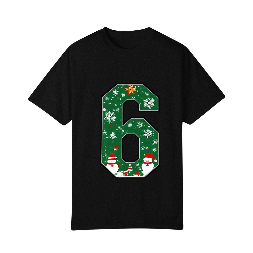 Camiseta de manga corta con cuello redondo y estampado de moda para mujer