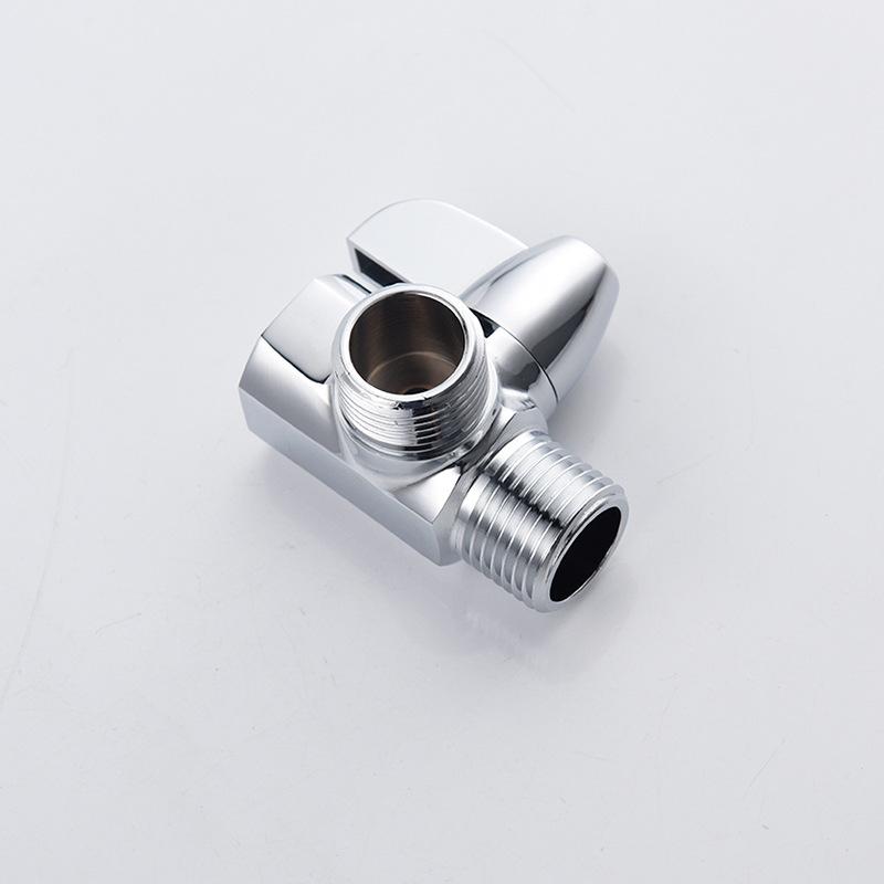 Brass Shower Head Water Separator Chrome Plated Wall Mount Bathroom Faucet One-In Two-Out Changeover Valve Modern Simple Design