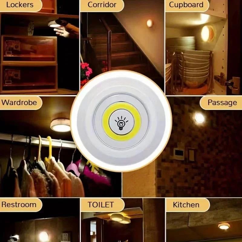 Smart Wireless LED Under-Cabinet Lights COB Night Light With Remote Control - Perfect For Wardrobe, Kitchen & More!