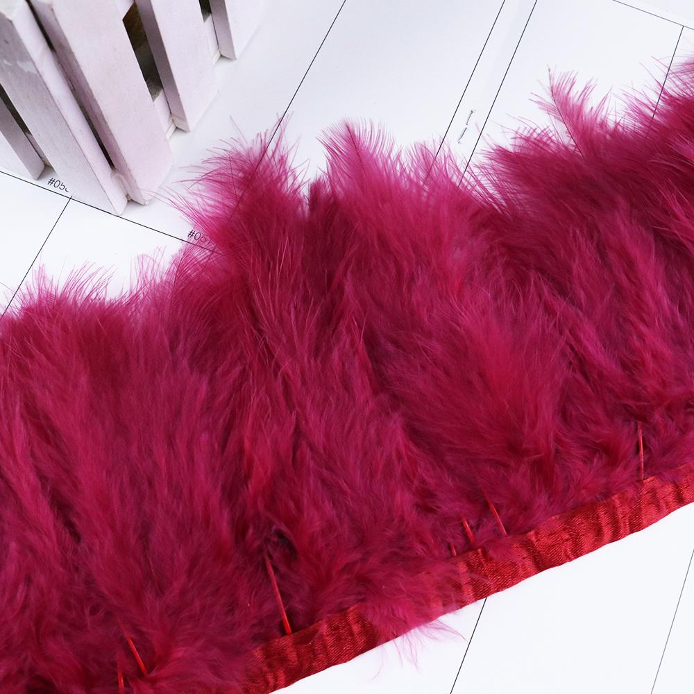 1 метр Разноцветная тесьма из перьев марабу индейки 10-15 см для свадебной одежды, украшения платья для вечеринки, шитья плюмажа