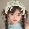 Retro Knitted Hollow Triangle Headband Daisy Strawberry Handmade Crochet Triangle Scarf Headgear Handmade Headscarf