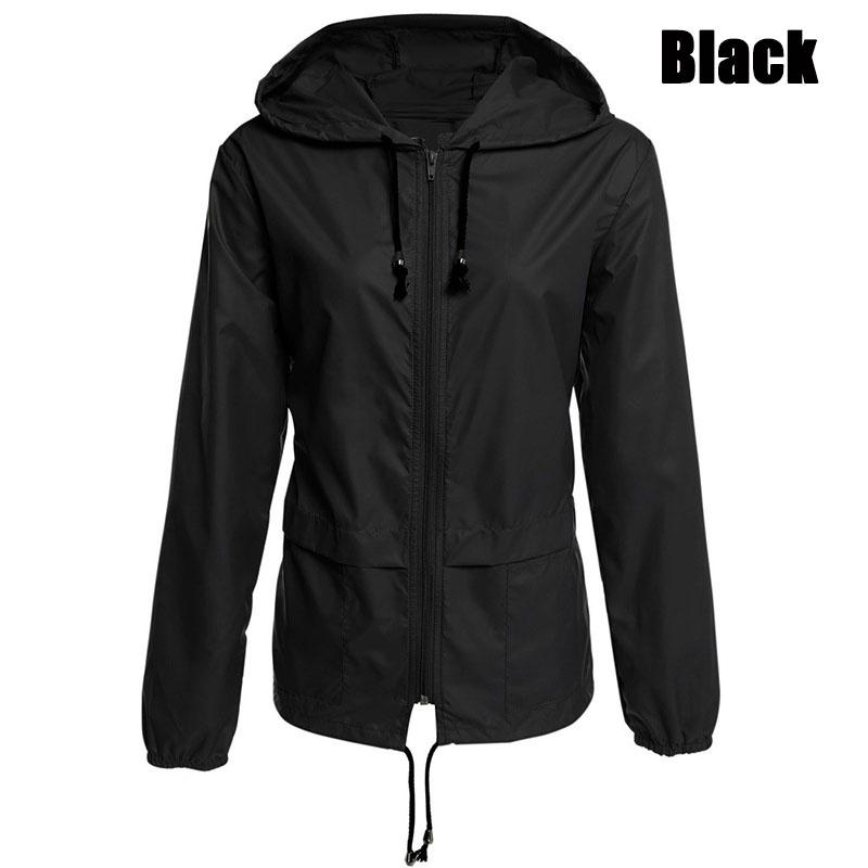 

Женская толстовка с капюшоном на молнии, легкая куртка с защитой от дождя для походов на открытом воздухе XS чёрный