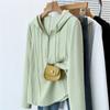 T-shirt Long Sleeve Spring and Autumn Plus Size Women's Clothing Simple and Versatile Casual Hooded Sweatshirt