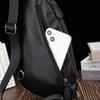 Men's Chest Bag Messenger Bag Korean Version of The Trendy Shoulder Bag Leather Casual Diagonal Backpack Men's PU Fashion Dumpling Bag