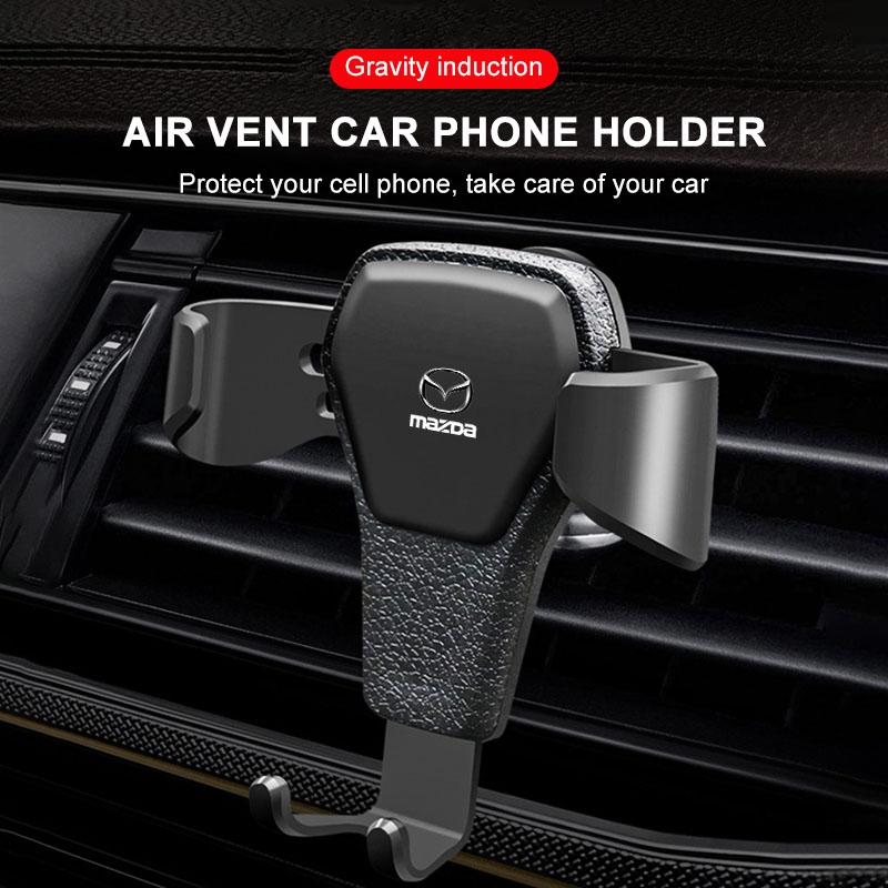 Gravity Car Badge Phone Holder Bracket Air Clip Mount Stand Accessories For Mazda 3 6 CX5 2 CX3 CX9 MX5 RX8 Axela Demio MS CX5 2 Axela Demio Atenza MS