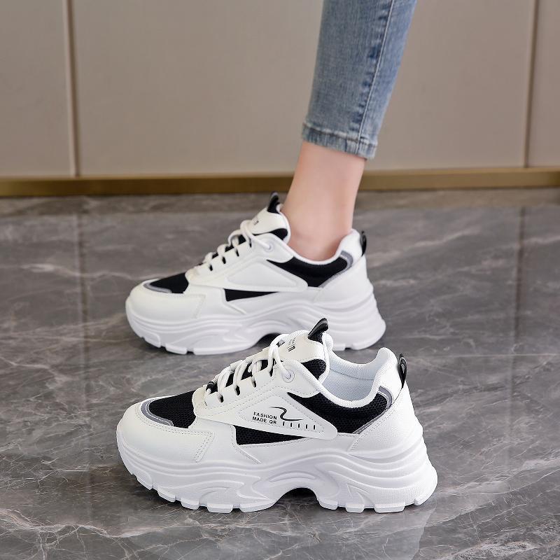 Mesh low-top dad shoes spring new breathable student sports heightened leisure