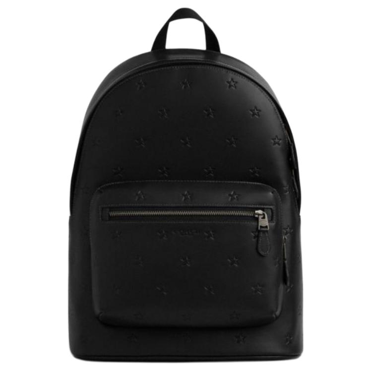 

Coach West 32 Star Embossed Zipper Closure Leather Backpack Large Unisex Backpack Black CW384-QBLWO Basic Set (Bag+Dust Bag)