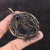 Blue Sunstone Pendant Copper Wire Wrapped Gemstone Pendant Antique Jewelry Dog Pendant Handmade Stylish Pendant Copper Wire Jewelry For Gift