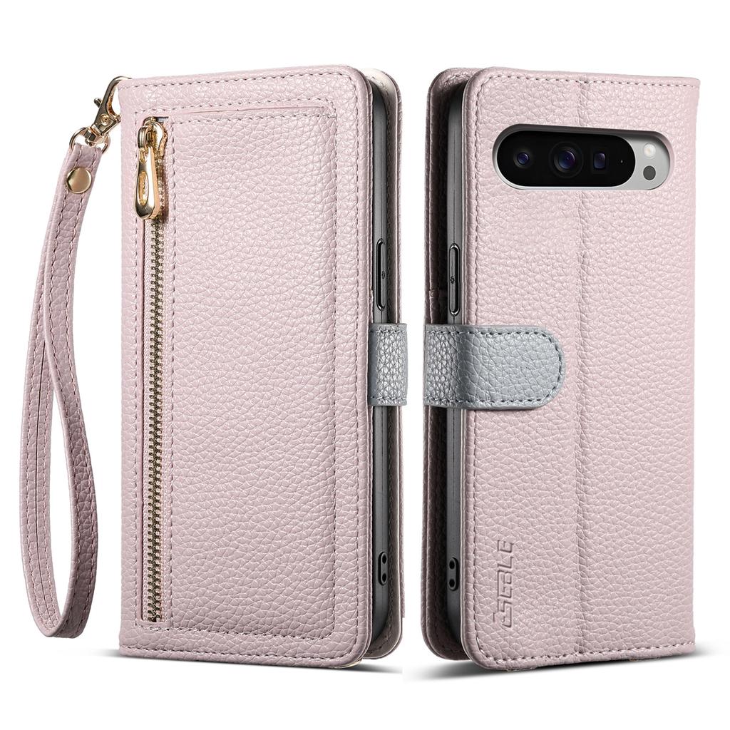 Leather Phone Case for Google Pixel 6-Pixel 9 Series with Coin Pocket, Card Slot, Mirror & Stand – Multiple Colors