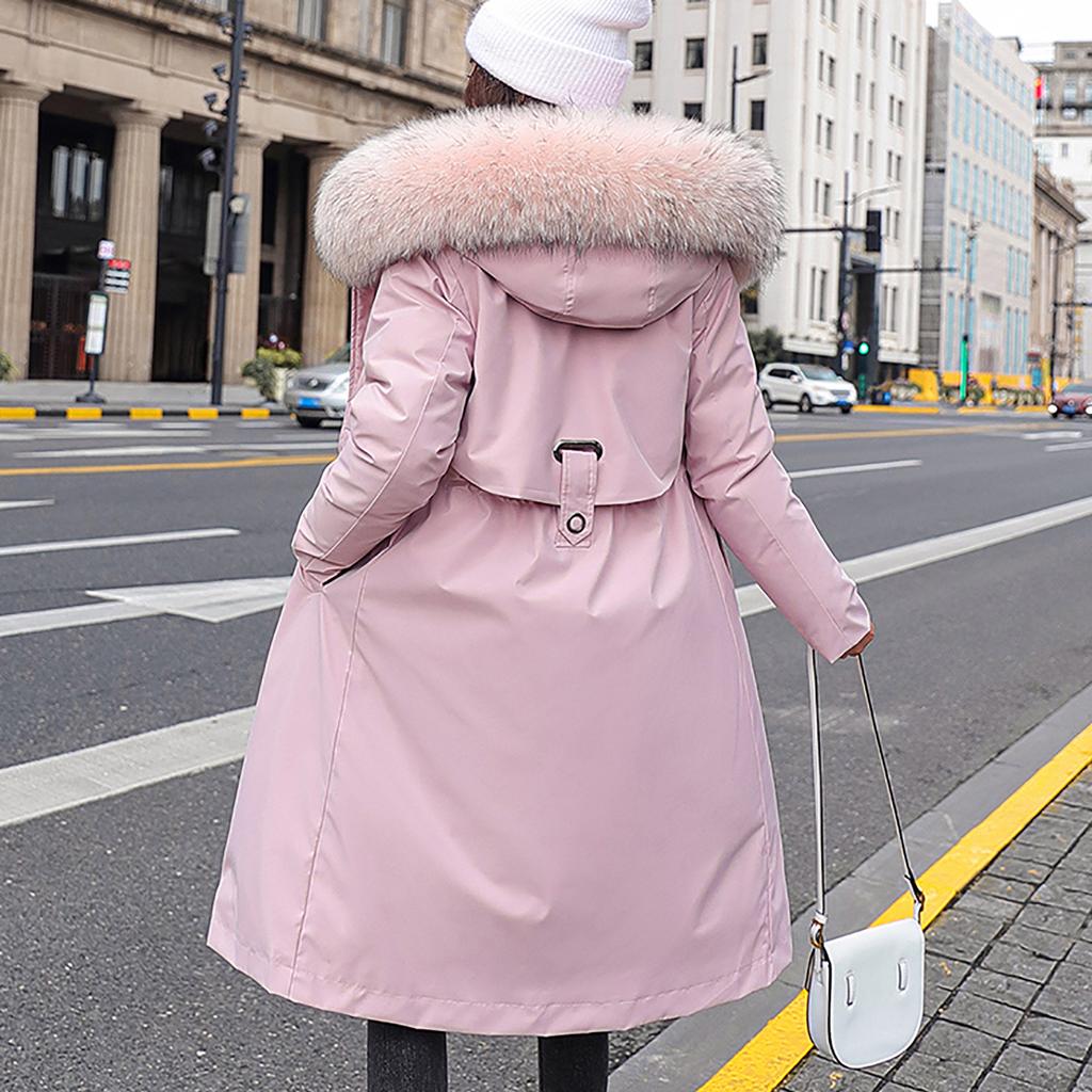 Women's Winter Long Thickening And Velvet Keeping Warm Casual Coat With Hat