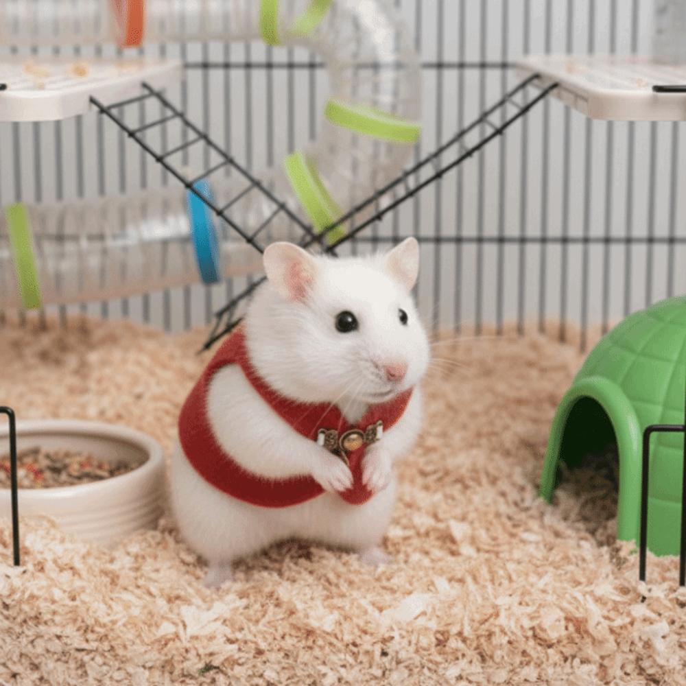 Retro-Schnalle Hamsterweste Ärmellos Kleintierjacke Gemütliche Hamsterjacke Foto-Outfit